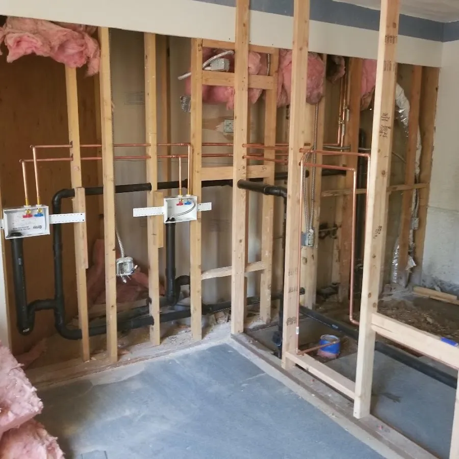 Copper pipe rough-in and plumbing installation in Castaic